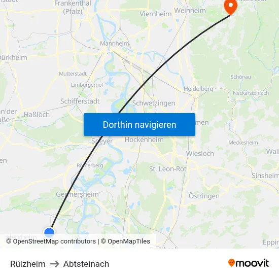 Rülzheim to Abtsteinach map