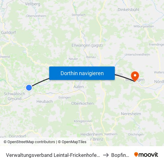 Verwaltungsverband Leintal-Frickenhofer Höhe to Bopfingen map