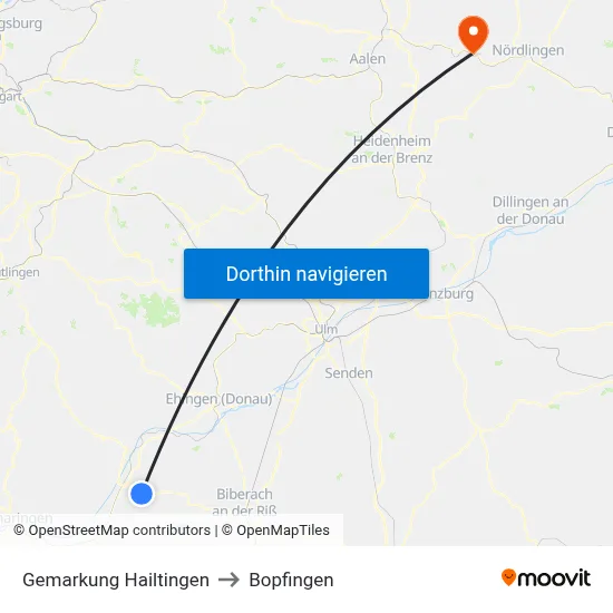 Gemarkung Hailtingen to Bopfingen map