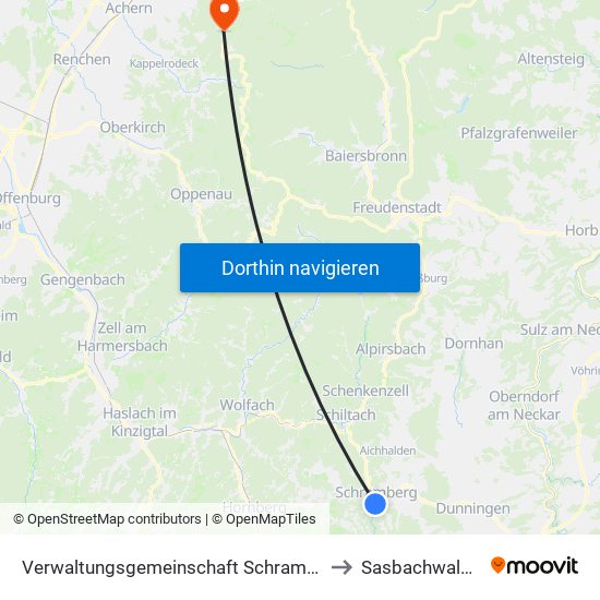 Verwaltungsgemeinschaft Schramberg to Sasbachwalden map