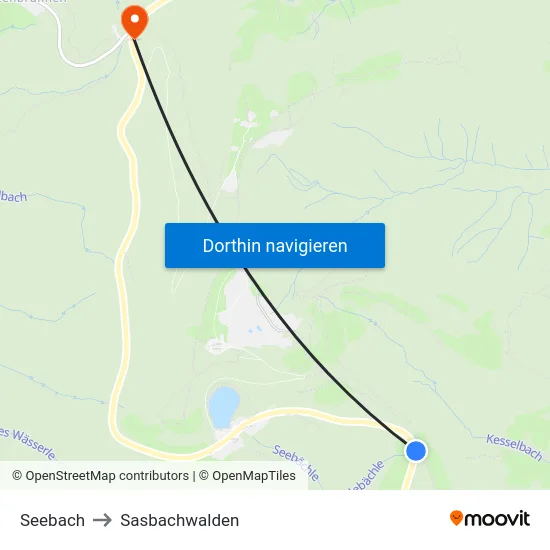 Seebach to Sasbachwalden map