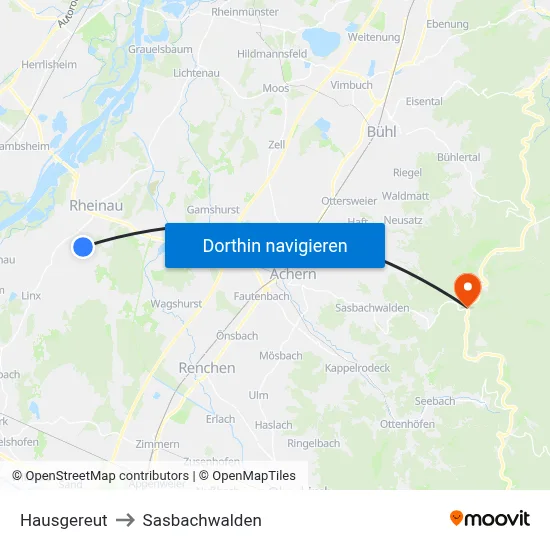 Hausgereut to Sasbachwalden map