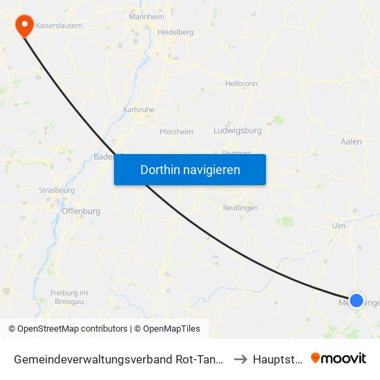 Gemeindeverwaltungsverband Rot-Tannheim to Hauptstuhl map