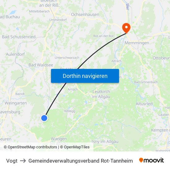 Vogt to Gemeindeverwaltungsverband Rot-Tannheim map