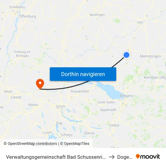 Verwaltungsgemeinschaft Bad Schussenried to Dogern map