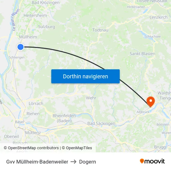 Gvv Müllheim-Badenweiler to Dogern map