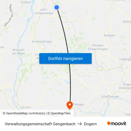 Verwaltungsgemeinschaft Gengenbach to Dogern map