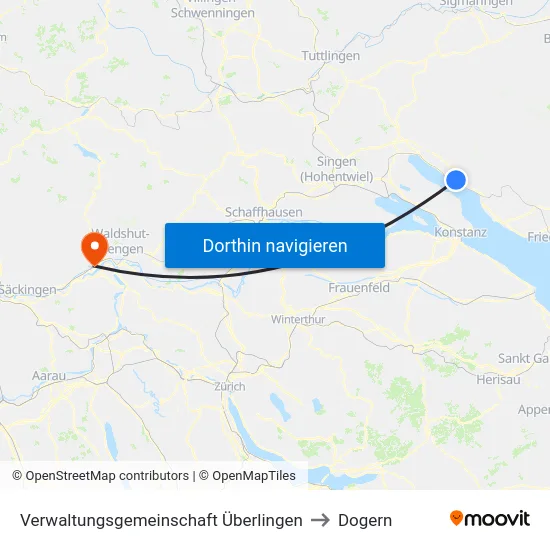 Verwaltungsgemeinschaft Überlingen to Dogern map