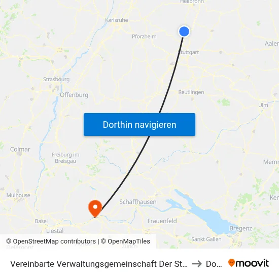 Vereinbarte Verwaltungsgemeinschaft Der Stadt Bietigheim-Bissingen to Dogern map