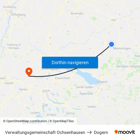 Verwaltungsgemeinschaft Ochsenhausen to Dogern map