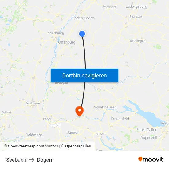Seebach to Dogern map