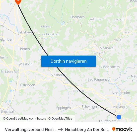 Verwaltungsverband Flein-Talheim to Hirschberg An Der Bergstraße map