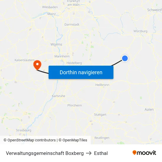 Verwaltungsgemeinschaft Boxberg to Esthal map