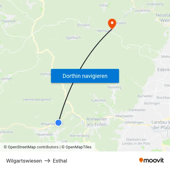 Wilgartswiesen to Esthal map