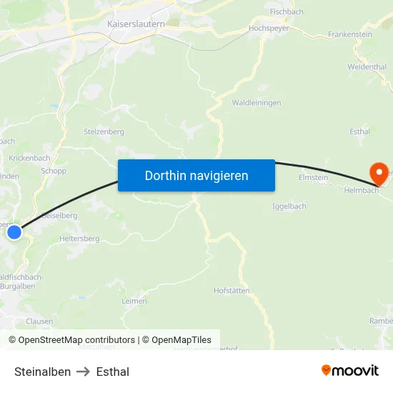 Steinalben to Esthal map