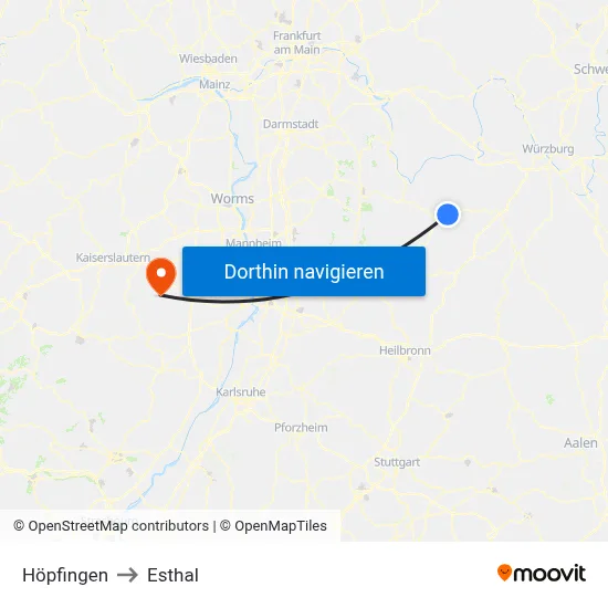 Höpfingen to Esthal map