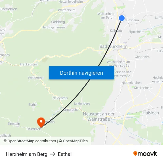 Herxheim am Berg to Esthal map