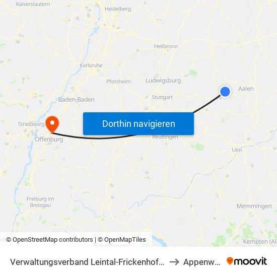 Verwaltungsverband Leintal-Frickenhofer Höhe to Appenweier map