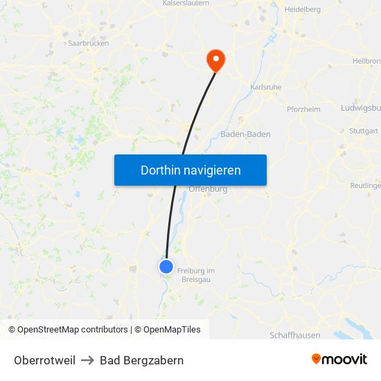 Oberrotweil to Bad Bergzabern map