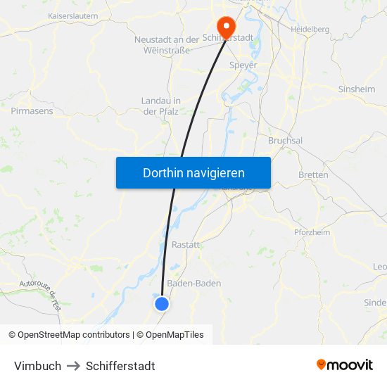 Vimbuch to Schifferstadt map