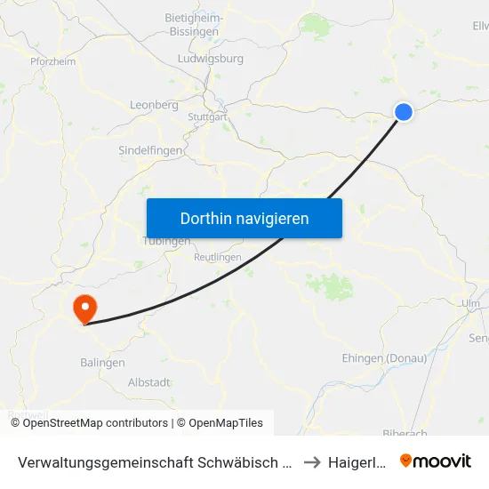 Verwaltungsgemeinschaft Schwäbisch Gmünd to Haigerloch map