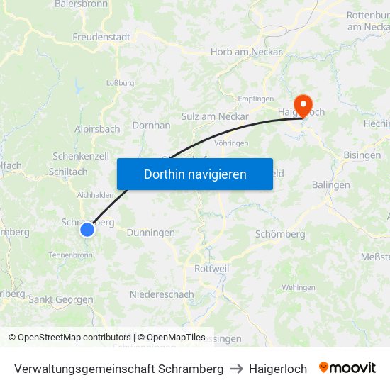 Verwaltungsgemeinschaft Schramberg to Haigerloch map