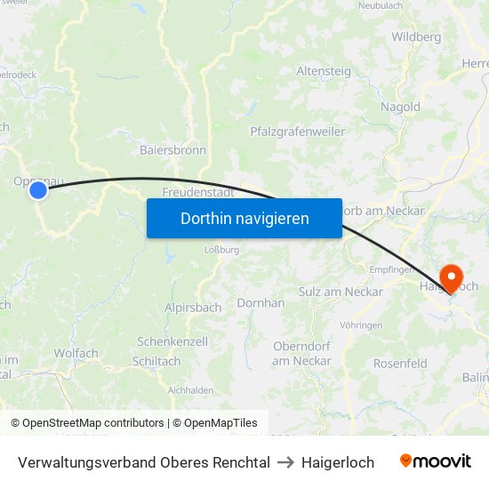 Verwaltungsverband Oberes Renchtal to Haigerloch map