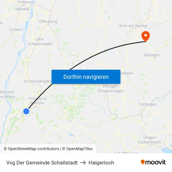Vvg Der Gemeinde Schallstadt to Haigerloch map