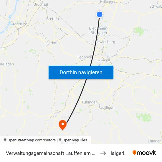 Verwaltungsgemeinschaft Lauffen am Neckar to Haigerloch map
