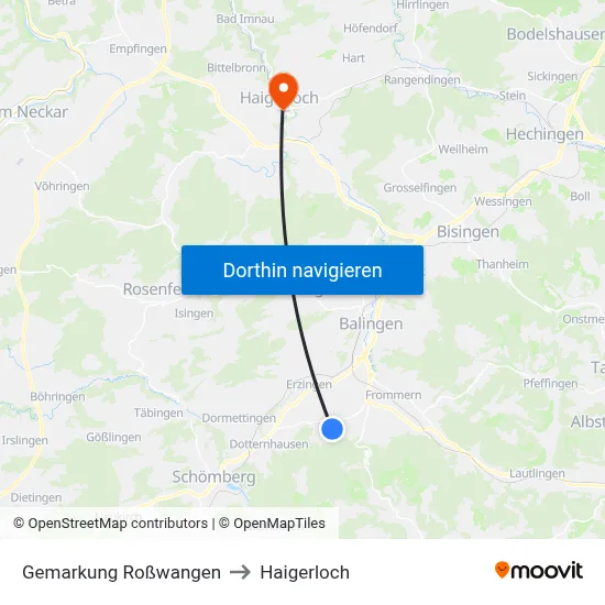 Gemarkung Roßwangen to Haigerloch map