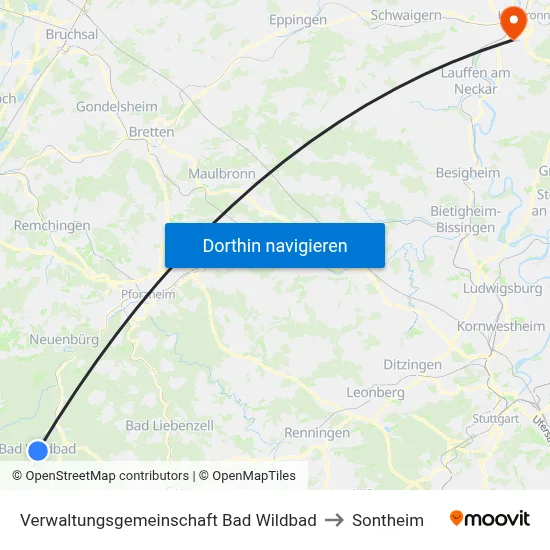 Verwaltungsgemeinschaft Bad Wildbad to Sontheim map