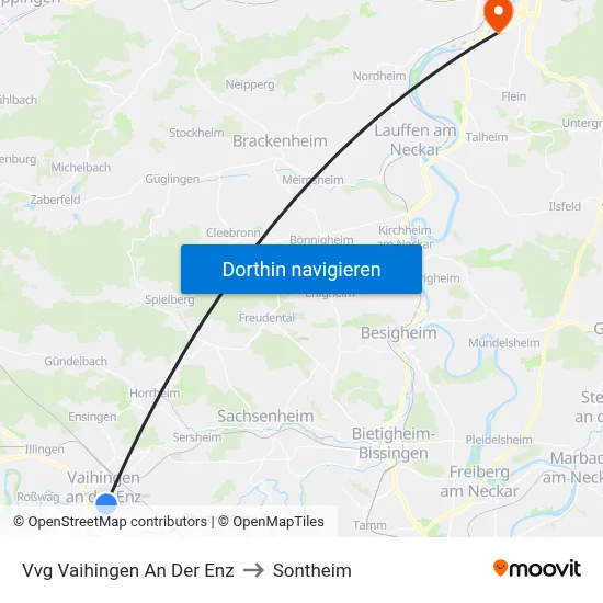 Vvg Vaihingen An Der Enz to Sontheim map