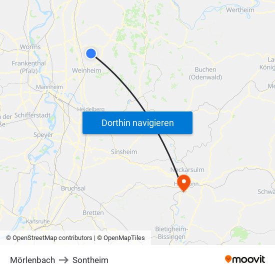 Mörlenbach to Sontheim map