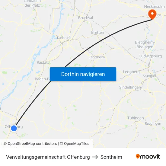 Verwaltungsgemeinschaft Offenburg to Sontheim map
