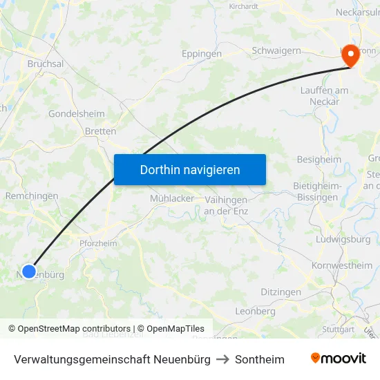 Verwaltungsgemeinschaft Neuenbürg to Sontheim map