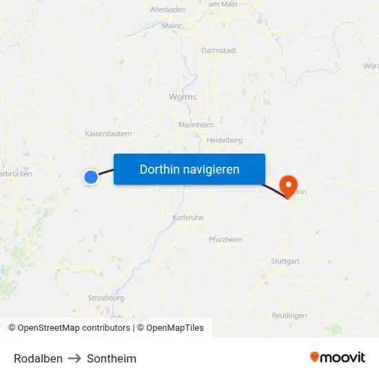 Rodalben to Sontheim map