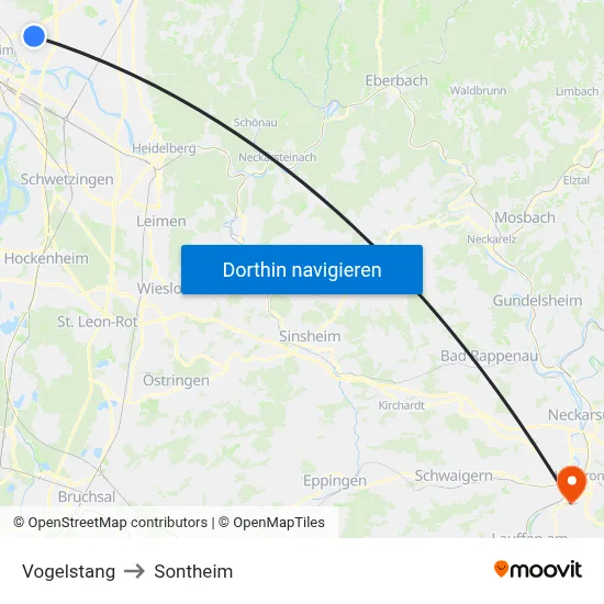 Vogelstang to Sontheim map