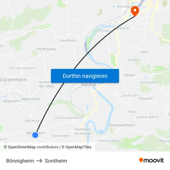 Bönnigheim to Sontheim map