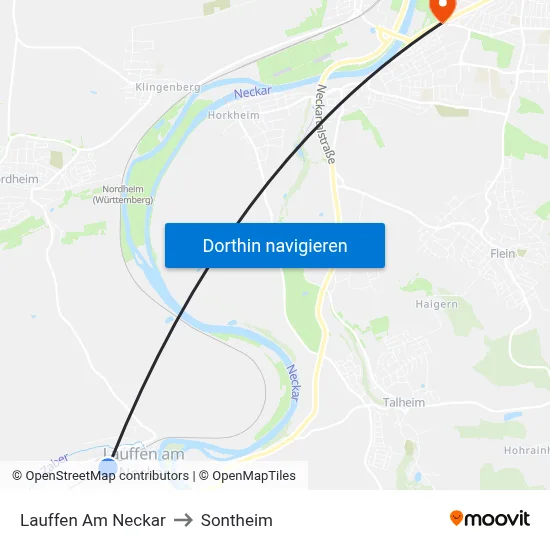 Lauffen Am Neckar to Sontheim map