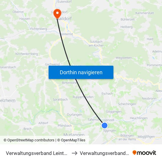 Verwaltungsverband Leintal-Frickenhofer Höhe to Verwaltungsverband Limpurger Land map