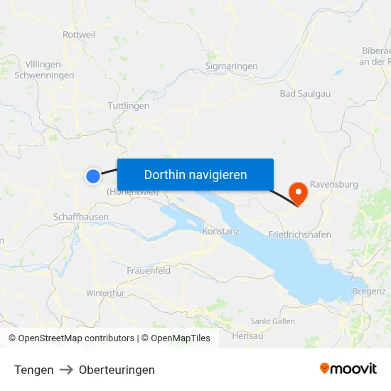 Tengen to Oberteuringen map