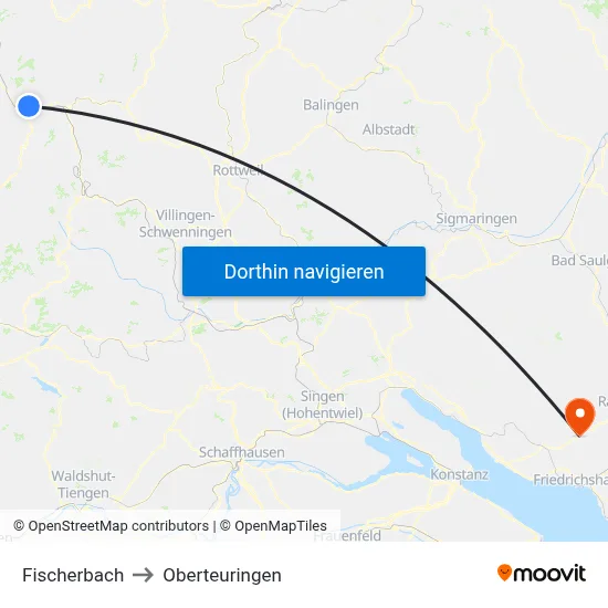 Fischerbach to Oberteuringen map