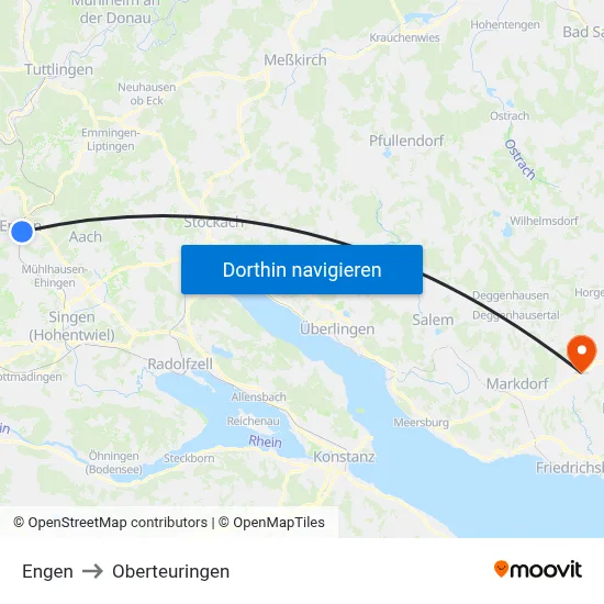 Engen to Oberteuringen map