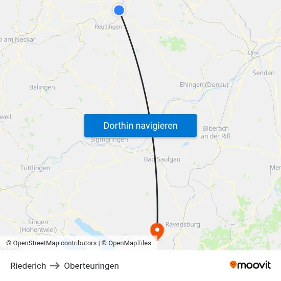 Riederich to Oberteuringen map
