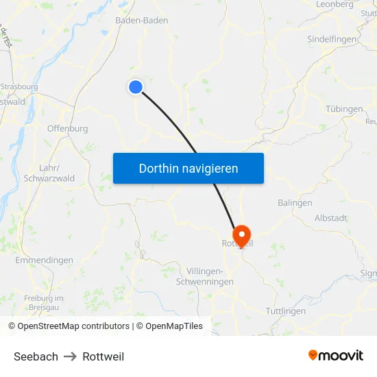 Seebach to Rottweil map