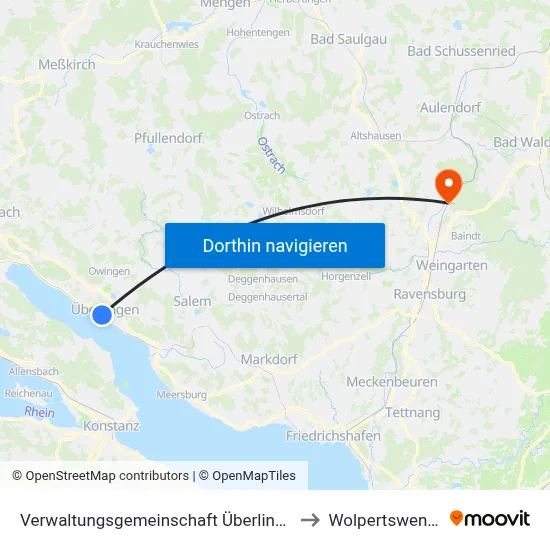Verwaltungsgemeinschaft Überlingen to Wolpertswende map