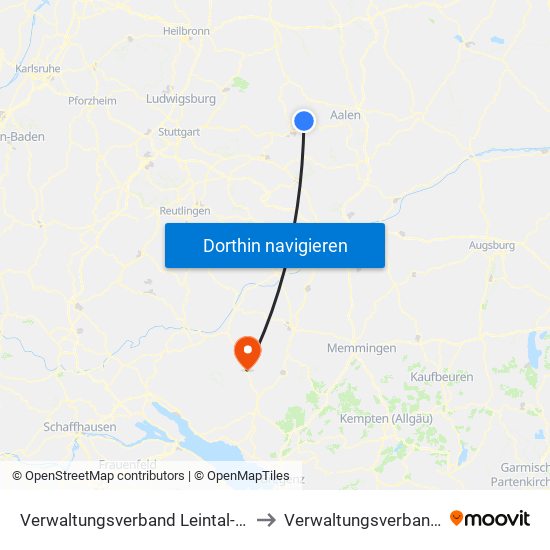 Verwaltungsverband Leintal-Frickenhofer Höhe to Verwaltungsverband Altshausen map