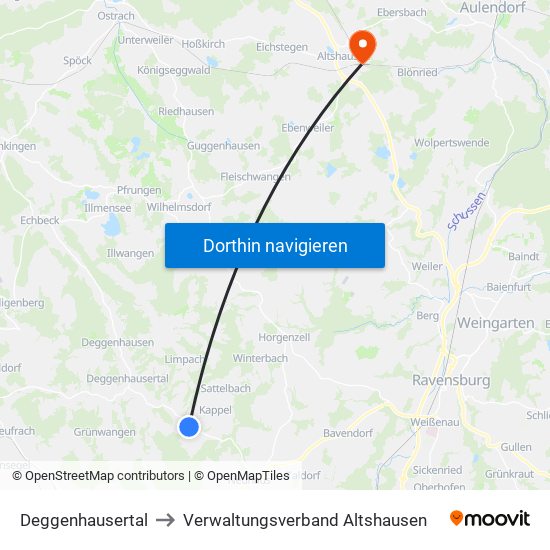 Deggenhausertal to Verwaltungsverband Altshausen map