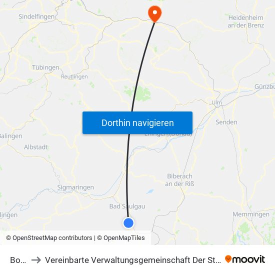 Boms to Vereinbarte Verwaltungsgemeinschaft Der Stadt Göppingen map