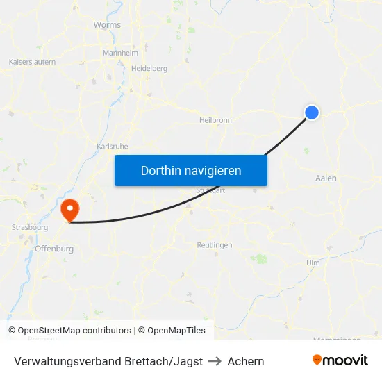 Verwaltungsverband Brettach/Jagst to Achern map